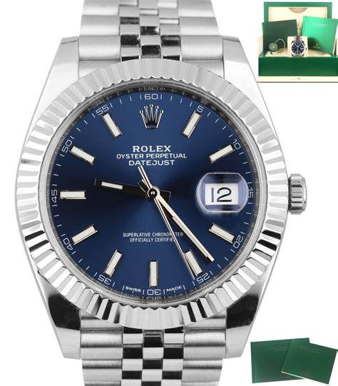 blue Rolex datejust 41